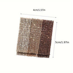 24Pack Solid Color Alloy Hair Barrettes Sequin Hair Clips Set