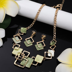 Boho Style Jewelry Set Trendy Geometric Design Earrings and Necklace