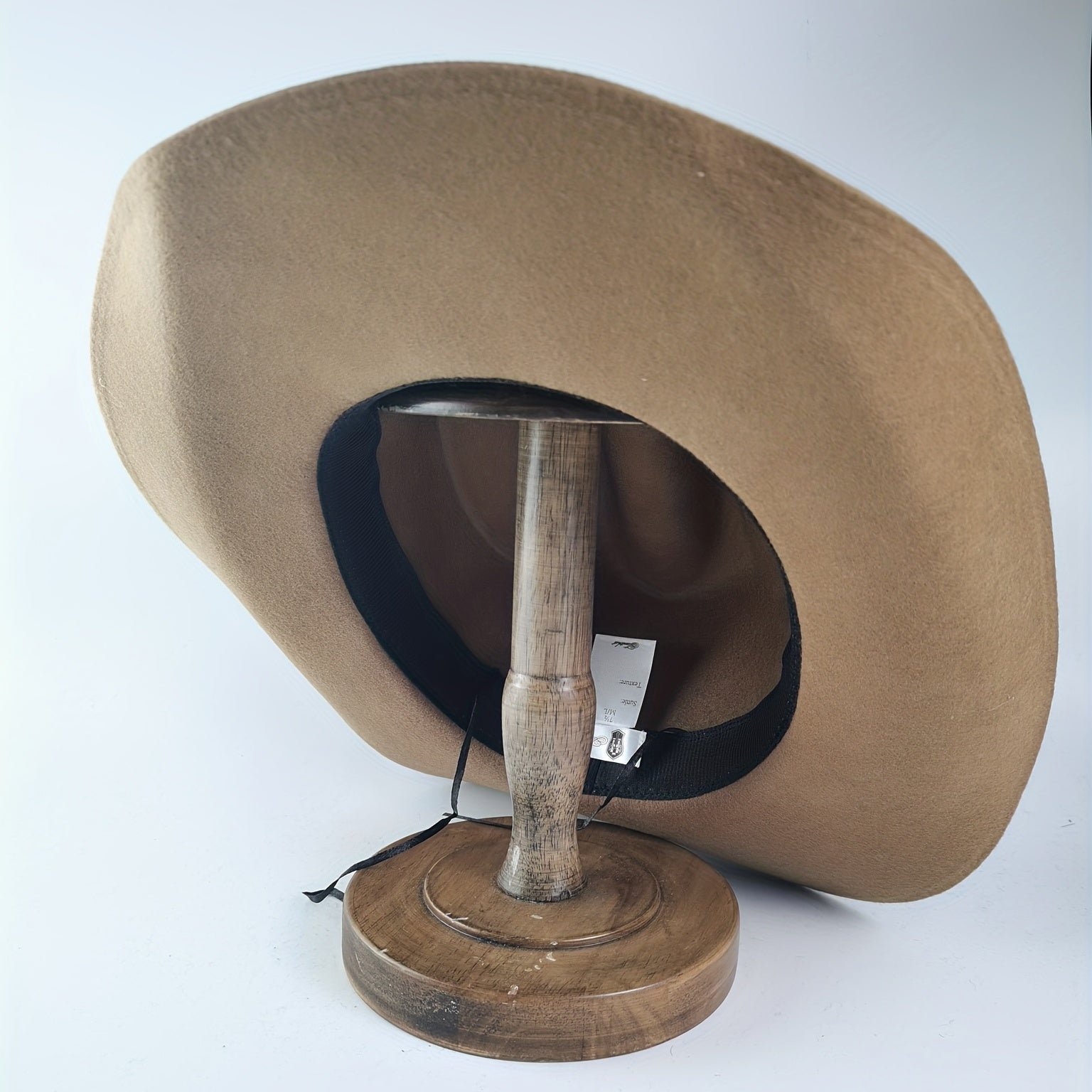 Western Mens Tweed Wool Cowboy Hat Metal Buckle Faux Wool Retro Knight Hat