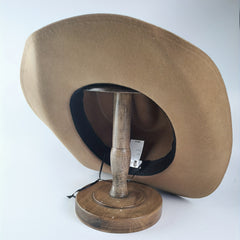Western Mens Tweed Wool Cowboy Hat Metal Buckle Faux Wool Retro Knight Hat
