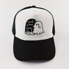 Skull Embroidery Baseball Cap Quick Drying Adjustable Snapback Mesh Back Hat