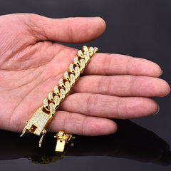 Unisex Silver And Gold Plated Zirconia Elegant Chain Bracelets