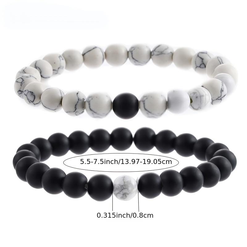 Unisex Stainless Steel Dazzling Luminous Crown Heart Beads Magnetic Bracelet