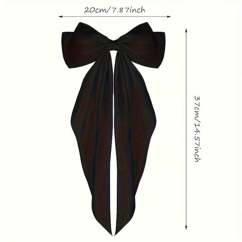 2pcs Solid Color Elegant Hair Clips Vintage Hair Ribbon For Women