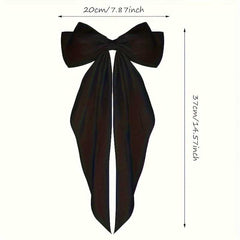 2pcs Solid Color Elegant Hair Clips Vintage Hair Ribbon For Women