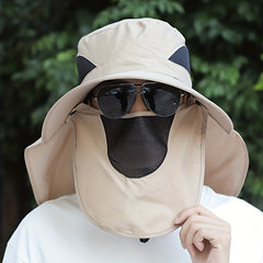 Sun Visor Solid Sun Hat Cap Neck Guard Breathable Anti-UV Outdoor Cap