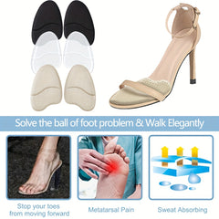 2pcs Silicone Half Insoles for High Heels Sandals Metatarsal Pads