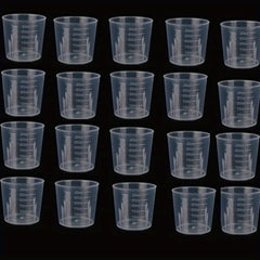 20pcs 30ml Clear Plastic Measuring Cups with Scales for Crafting