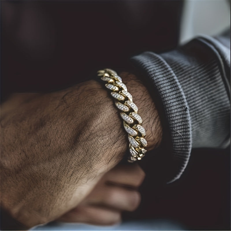 Unisex Silver And Gold Plated Zirconia Elegant Chain Bracelets