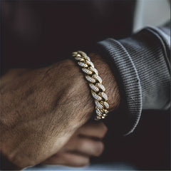 Unisex Silver And Gold Plated Zirconia Elegant Chain Bracelets