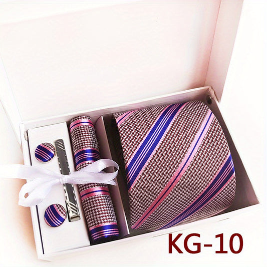 Men's Polyester Collar Scarf Set With Pocket & Sleeve Buckle