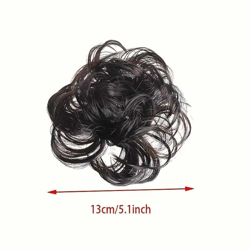 Fluffy Wigs Hair Tie Black Bun Scrunchie Featuring A Minimalist Style For Women