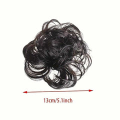 Fluffy Wigs Hair Tie Black Bun Scrunchie Featuring A Minimalist Style For Women