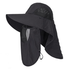 Men's Summer Wide Brim Face Covering Cape Hat