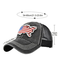 Embroidered American Flag Baseball Cap Duck Tongue Mesh Sunshade Net Cap