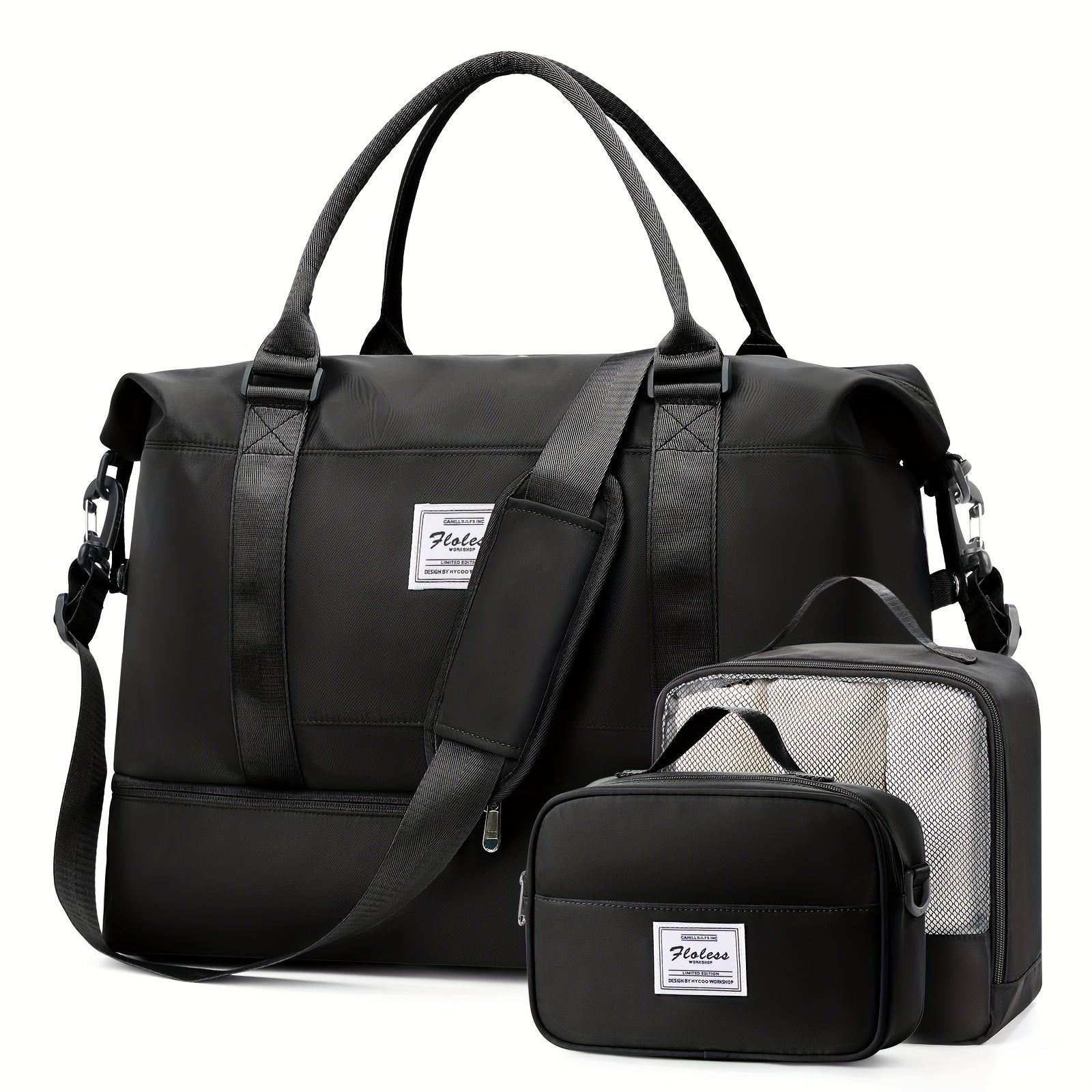 3 Piece Travel Bag Set Large Capacity Carry on Tote For Women