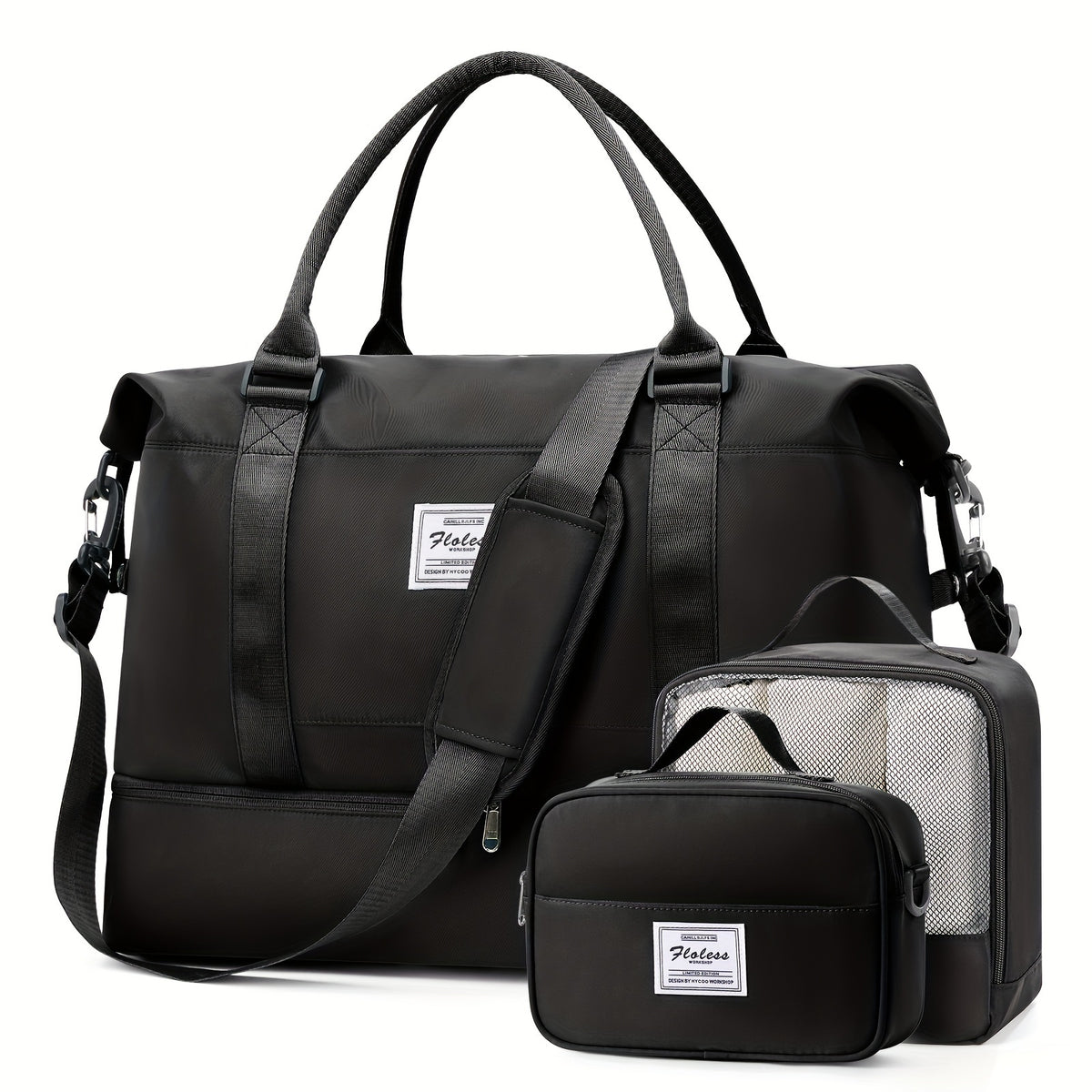 3 Piece Travel Bag Set Large Capacity Carry on Tote For Women
