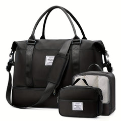 3 Piece Travel Bag Set Large Capacity Carry on Tote For Women