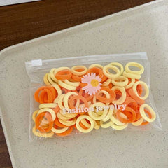 Bulk Piece of 100 Colorful Nylon Hair Ties Elastic Ponytail Holders for Women