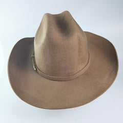 Western Mens Tweed Wool Cowboy Hat Metal Buckle Faux Wool Retro Knight Hat