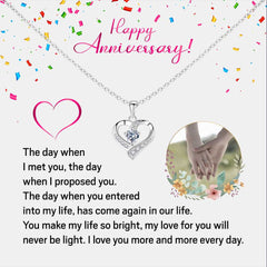 Growing in Love, Happy Anniversary Jewelry Gift with a Heartfelt Note for Beloved Wife.