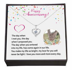 Growing in Love, Happy Anniversary Jewelry Gift with a Heartfelt Note for Beloved Wife.