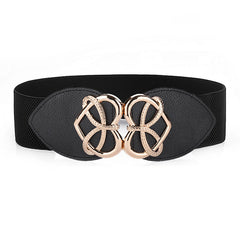 Heart Buckle Elastic Waist Belt  Flexible Fit Versatile Accessory for Women