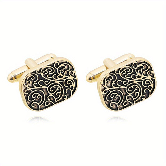 Floral Stripe Men's French Shirt Cufflinks