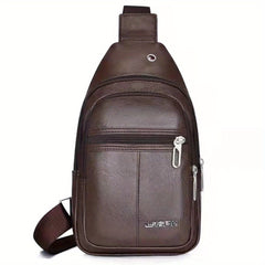 Men's Leather Crossbody Bag Chest Bag Large Capacity Satchel