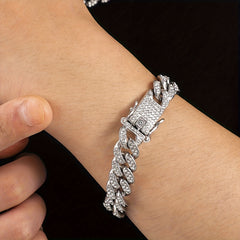 Unisex Silver And Gold Plated Zirconia Elegant Chain Bracelets