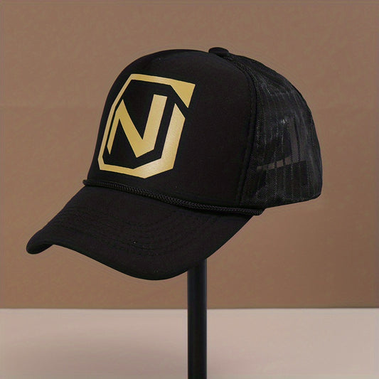 Mens Letter Print Baseball Cap Trucker Hat