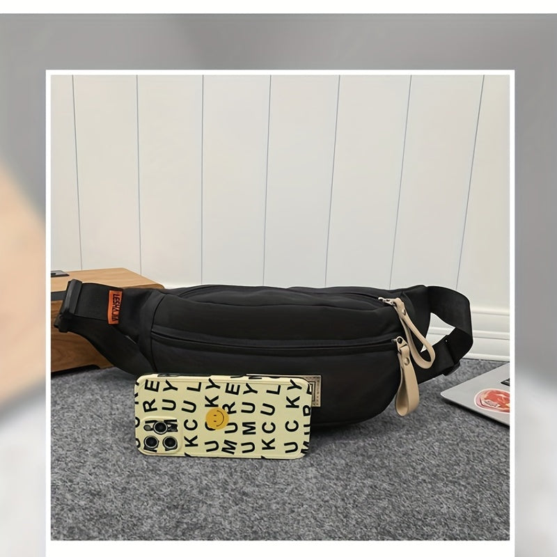 Men's Casual Letter Patch Chest Bag Travel Outdoor Sports Shoulder Bag