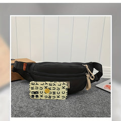 Men's Casual Letter Patch Chest Bag Travel Outdoor Sports Shoulder Bag
