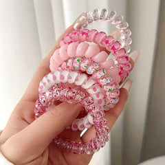 6 Pcs Universal Type Telephone Wire Hair Band Fashion For Women
