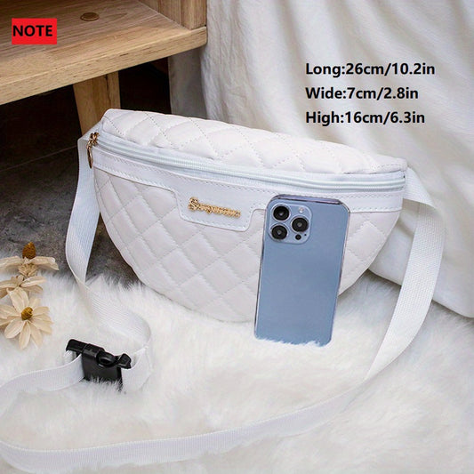 PU Leather Waist Bag Embroidered Fanny Pack Chest Bag Zipper Shoulder Bag