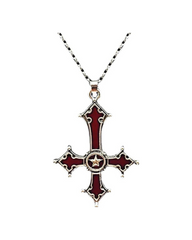 Men's Gothic Inverted Cross Pendant Necklace