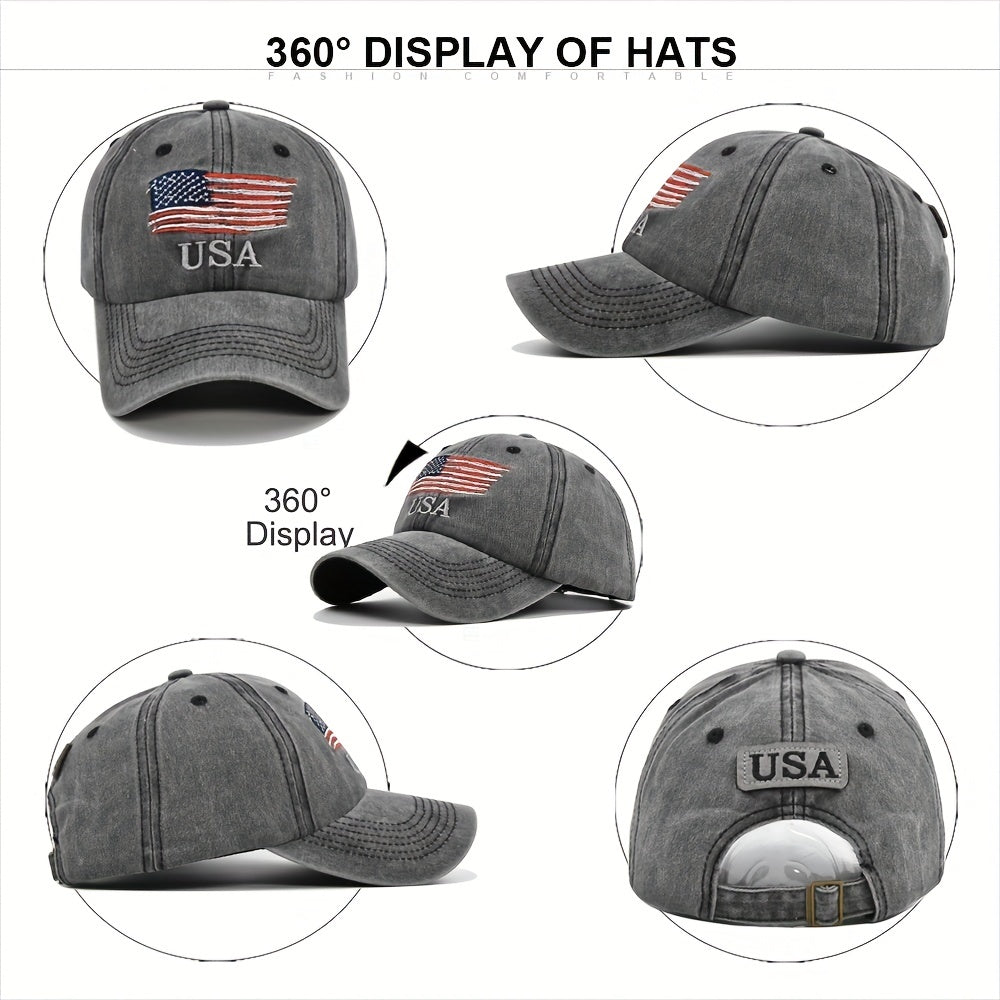 Vintage Baseball Cap American Flag Trucker Hip Hop Sun Hat