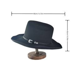 Mens Tweed Western Cowboy Hat Cocked Hump Autumn Winter Riding Hat