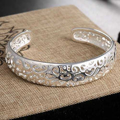 Women's Silver Plated Trellis Design Open Style Bracelet