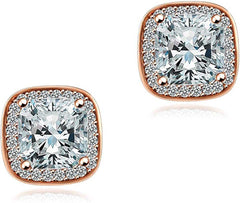 Women's Silver Plated Earrings With Cubic Zirconia Stones