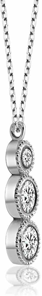 Women's Rhodium Plated Silver Necklace With 18 Inch Chain