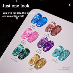 Holographic Gel Nail Polish 10ml Reflective Shine Soak Off UV LED Alcohol