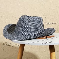 Casual Big Brim Jazz Hat Outdoor Beach Travel Sunscreen Straw Hat