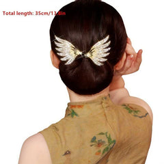 Vintage Bling Rhinestone Wing Hair Bun Maker An Elegant Twist Hair Clip