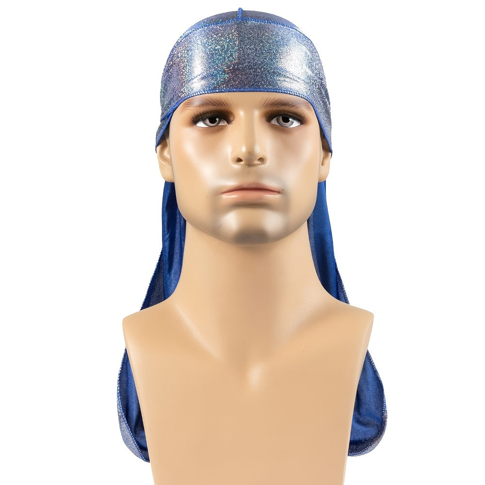 Mens Blocking Pirate Hat Polyester Long Tail Kerchief Durage Street Dress Up