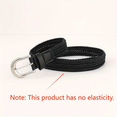 Stylish Braided Belt Featuring A Pin Buckle Design In classic black
