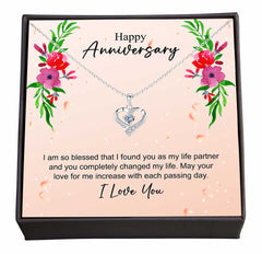 Celebrating Our Love and Life Together, Beautiful Jewelry with a Personal Anniversary Card.