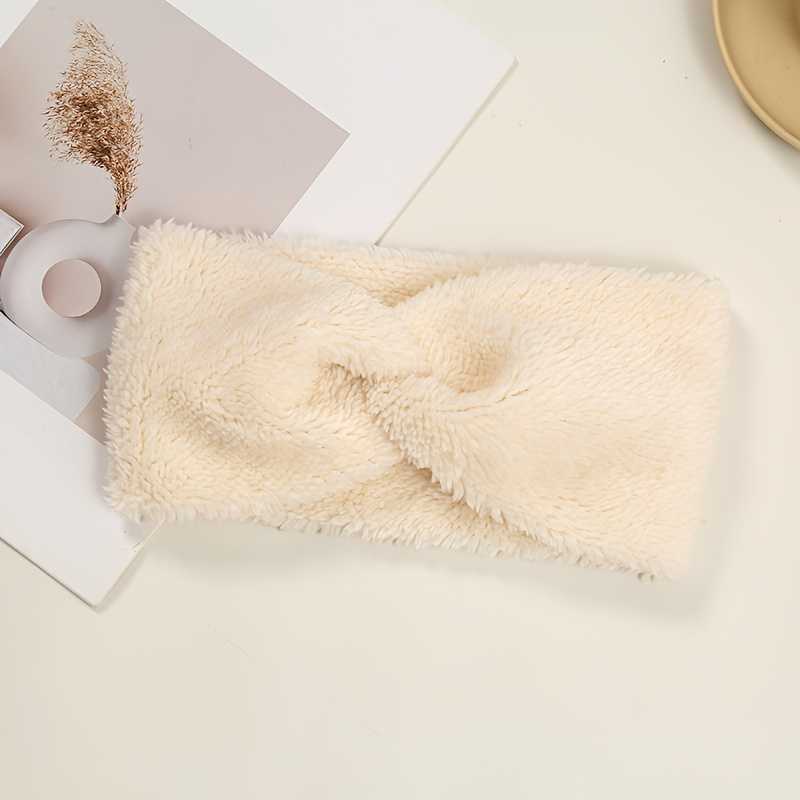 Luxurious Plush Cross Knot Headband for Women Soft Thick Microfiber Hair Accessory