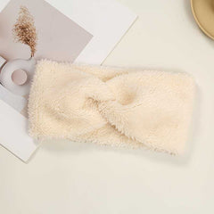 Luxurious Plush Cross Knot Headband for Women Soft Thick Microfiber Hair Accessory