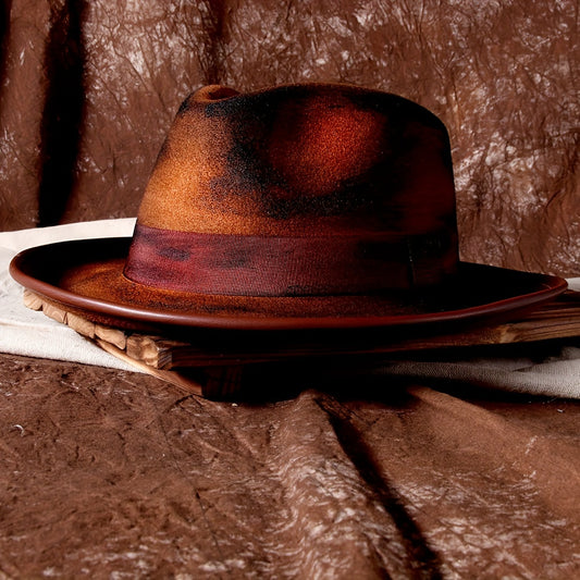 Woollen Fedora Hats Retro Art Coffee Fall Felt Wide Brim Jazz Hat
